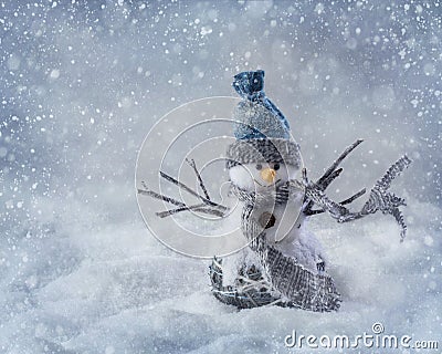 Smiling snowman Stock Photo