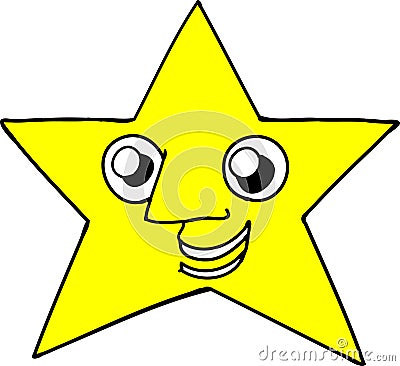Smiling Star Cartoon Illustration