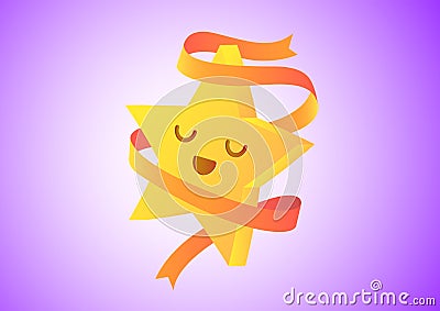 Cute Smiling Star Vector Illustration