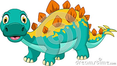 Smiling stegosaurus cartoon posing Stock Photo