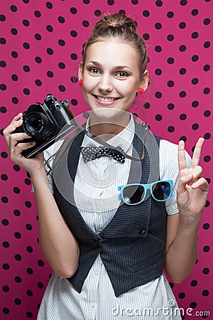 smiling stylish teenager Stock Photo