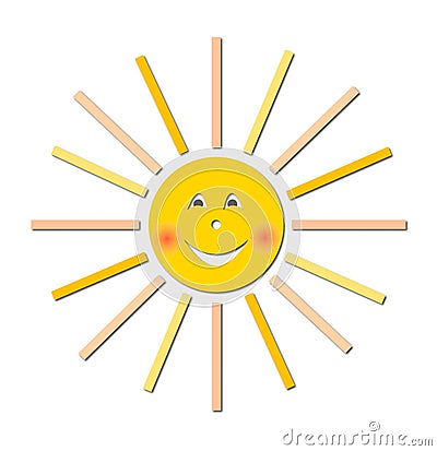 Smiling sun vector illustration Cartoon Illustration