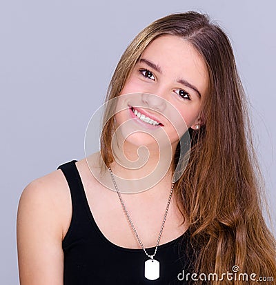 Smiling teenager portrait Stock Photo