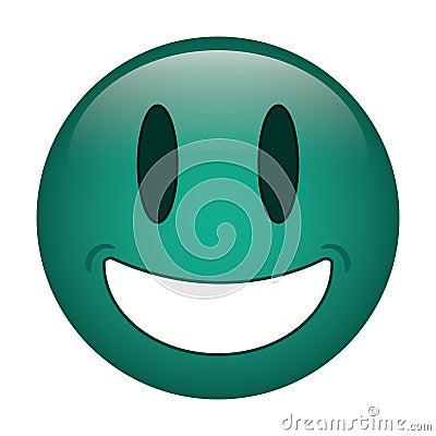 Smiling thumbs emoticon style Vector Illustration