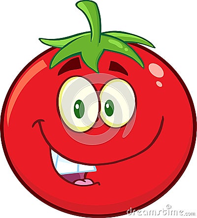 Smiling Tomato Cartoon Mascot Character Vector Illustration