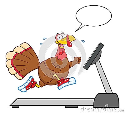 Smiling Turkey Cartoon Character Running Stock Photo