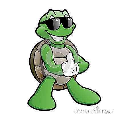 Smiling Turtle Vector Illustration