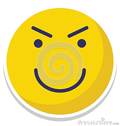 smiling, twinkling Vector Isolated Icon which can easily modify or edit Vector Illustration
