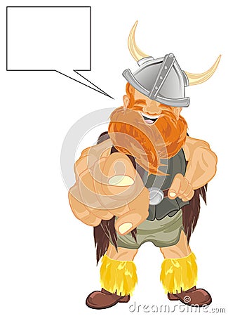 Viking with gesture and sign Stock Photo