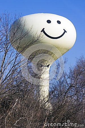 Smiling Water Tower Stock Photo