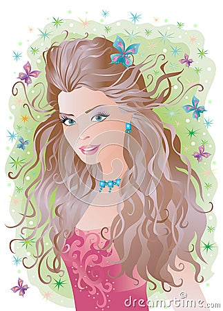 Smiling woman Vector Illustration