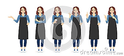 Woman in apron Vector Illustration