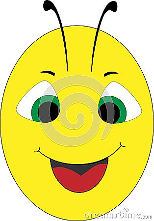 Smiling yellow head bee Stock Photo