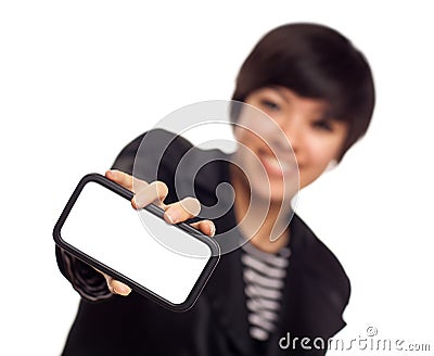 Smiling Young Mixed Race Woman Stock Photo