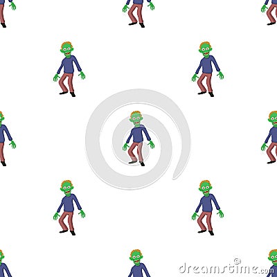 Smiling zombie pattern seamless vector Vector Illustration