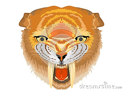 Smilodon Sabre tooth cat Stock Photo