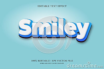 Smily editable 3d text effect for vector illustration Vector Illustration