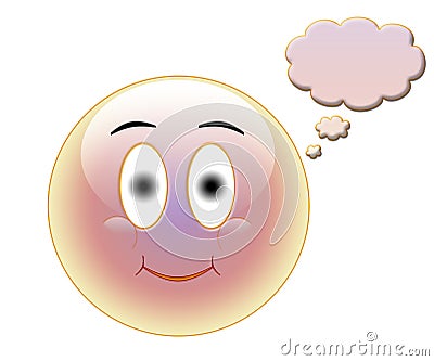 Smily with speech bubble Stock Photo