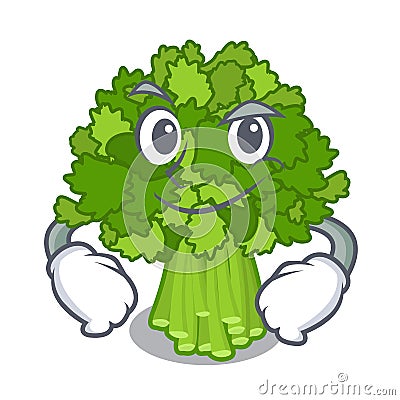 Smirking brocoli rabe in the cartoon shape Vector Illustration