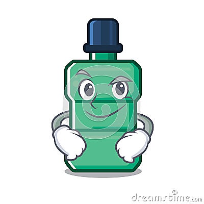 Smirking cartoon mouthwash in the a bathroom Vector Illustration