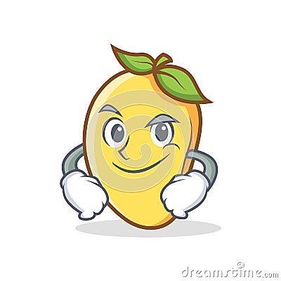 Smirking mango character cartoon mascot Vector Illustration