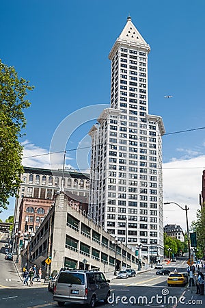 Smith Tower building in Seattle, WA Editorial Stock Photo