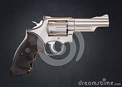 Smith & Wesson 357 Magnum Revolver on Grundge Back Stock Photo