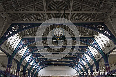 Smithfield Market clock, London Stock Photo