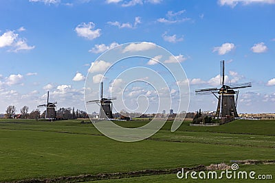 Smock mill - Ondermolen, Middenmolen & Bovenmolen Stock Photo