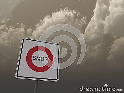 Smog area Cartoon Illustration