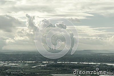 Smog in a european city, aerial view, Germany Editorial Stock Photo