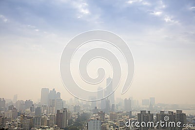 Smog in kaohsiung city. Taiwan Stock Photo