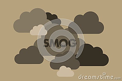 Smog, pollution and polluted air Vector Illustration