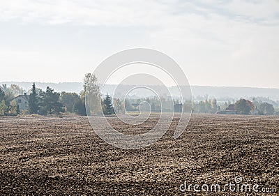 Smog in a village Stock Photo