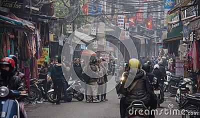 Smoggy and Congested Traffic in Hanoi Editorial Stock Photo