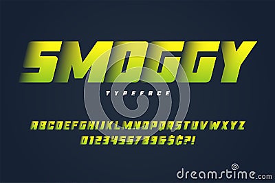 Smoggy heavy display font design, alphabet, typeface, letters an Vector Illustration