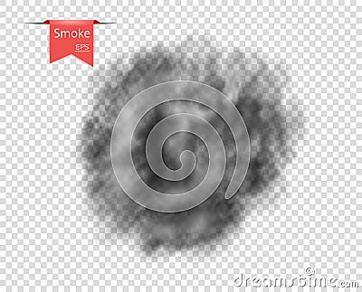 Smoke Black, isolated. Toxic gas transparent, special effect. Vector overlay element for your design. Vector Illustration