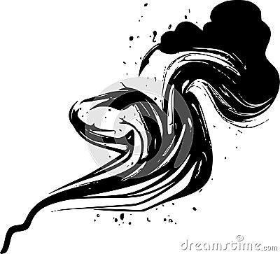 Smoke - black and white vector illustration Vector Illustration
