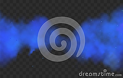 Smoke blue fog background effect. Vector blue steam cloud mist smoke Vector Illustration