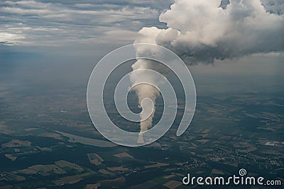 Smoke from the chimney factory, air pollution Stock Photo