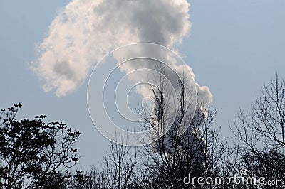 Pollutant emissions in the industry Stock Photo