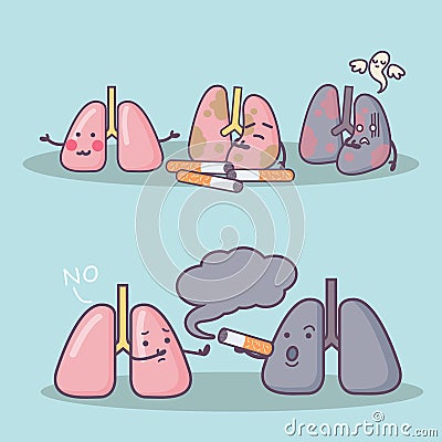 Smoke damage your lung Vector Illustration