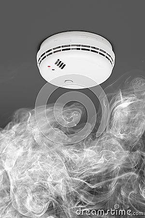 Smoke detector of fire alarm Stock Photo