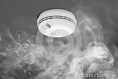 Smoke detector of fire alarm Stock Photo