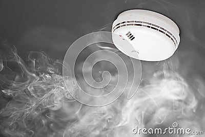 Smoke detector of fire alarm Stock Photo