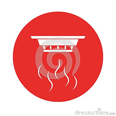 Smoke detector wall sign Vector Illustration