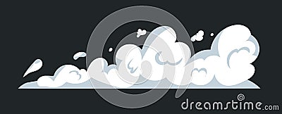 Smoke effect of white cloud borders and wind blast movement. Vector Illustration