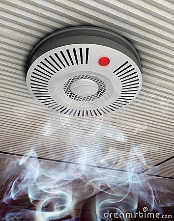 Smoke and fire detector Stock Photo