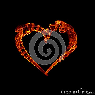 Smoke fire heart for valentine day Stock Photo