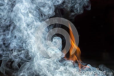 Smoke and fire Stock Photo